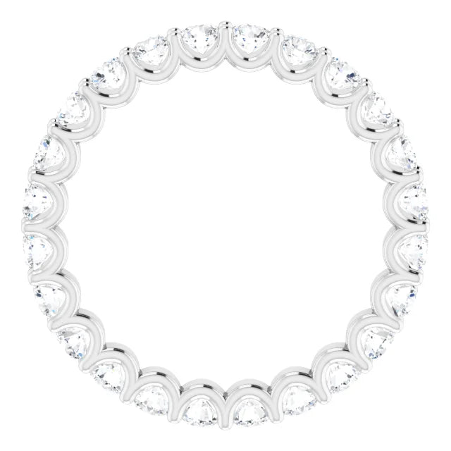 2.5mm 1.50ct Round Lab Grown Diamond U Claw Full Eternity