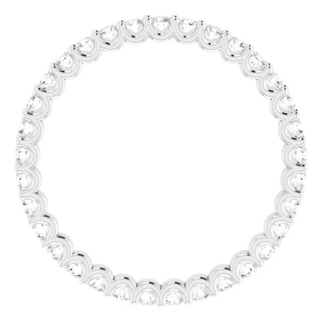 1.7mm 0.65ct Round Lab Grown Diamond U Claw Full Eternity