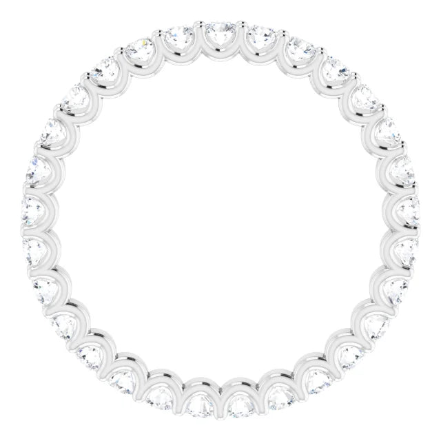 2mm 0.90ct Round Lab Grown Diamond U Claw Full Eternity