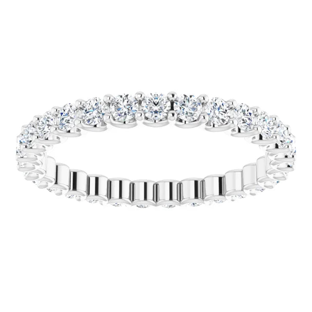 2mm 0.90ct Round Lab Grown Diamond U Claw Full Eternity