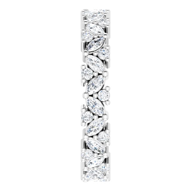 1.20ct Marquise and Round Cluster Lab Grown Diamond Full Eternity Ring