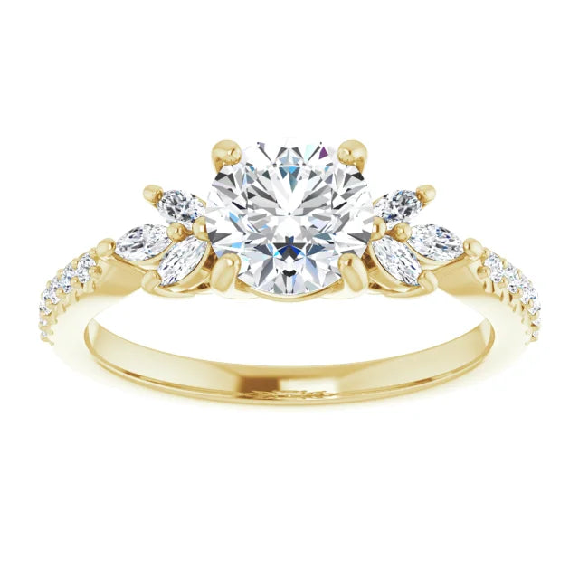 The Alaia 1.35ctw Round & Marquise Accent Lab Grown Diamond Engagement Ring