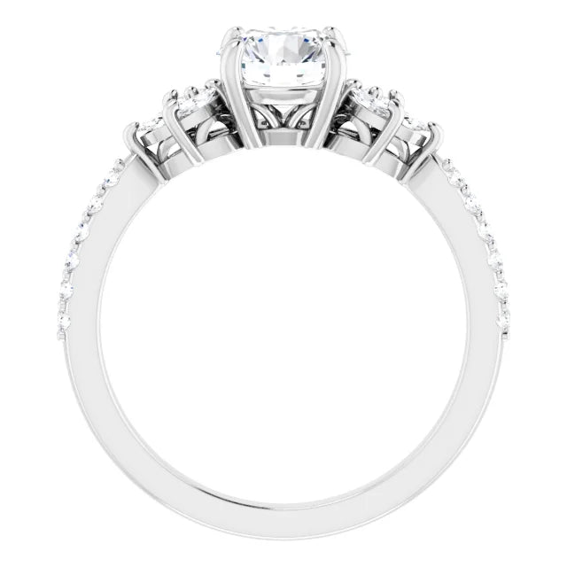 The Alaia 1.35ctw Round & Marquise Accent Lab Grown Diamond Engagement Ring