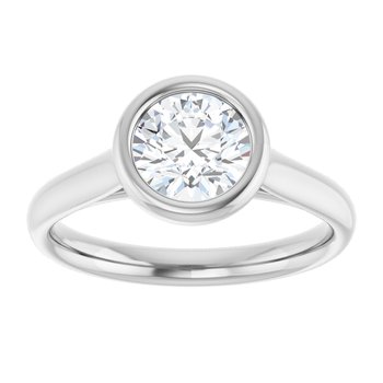 The Thea 1.00ct Round cut Lab Grown Diamond Solitaire Open Bezel Engagement Ring