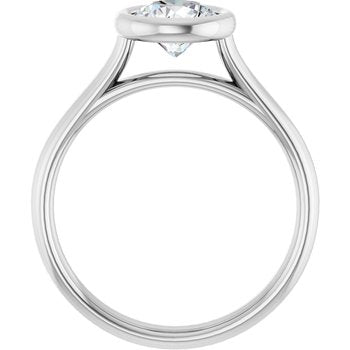 The Thea 1.00ct Round cut Lab Grown Diamond Solitaire Open Bezel Engagement Ring