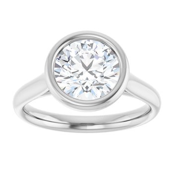 The Thea 2.00ct Round cut Lab Grown Diamond Solitaire Open Bezel Engagement Ring