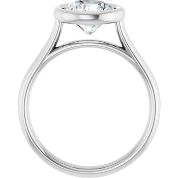 The Thea 2.00ct Round cut Lab Grown Diamond Solitaire Open Bezel Engagement Ring