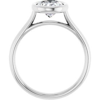 The Thea 2.00ct Oval cut Lab Grown Diamond Solitaire Open Bezel Engagement Ring
