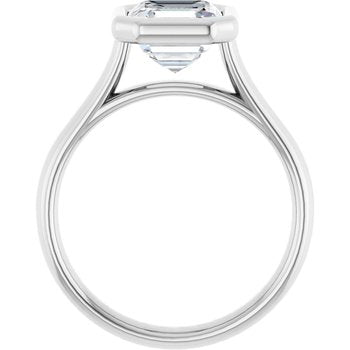 The Thea 2.00ct Asscher cut Lab Grown Diamond Solitaire Open Bezel Engagement Ring