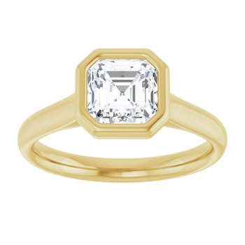 The Thea 1.00ct Asscher cut Lab Grown Diamond Solitaire Open Bezel Engagement Ring