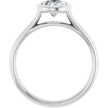 The Thea 1.00ct Oval cut Lab Grown Diamond Solitaire Open Bezel Engagement Ring