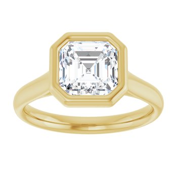 The Thea 2.00ct Asscher cut Lab Grown Diamond Solitaire Open Bezel Engagement Ring