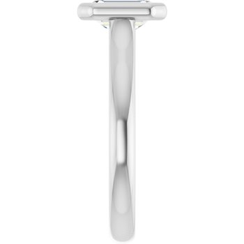 The Thea 1.00ct Emerald cut Lab Grown Diamond Solitaire Open Bezel Engagement Ring