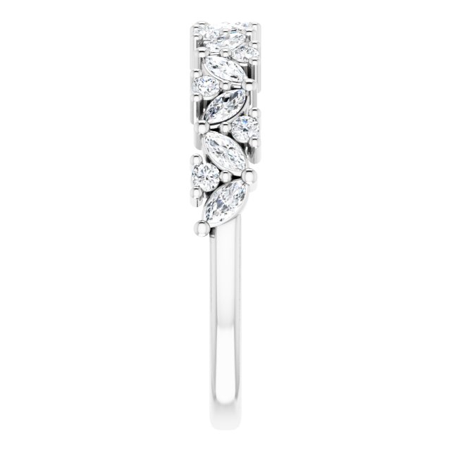 0.75ct Marquise and Round Cluster Lab Grown Diamond Ring