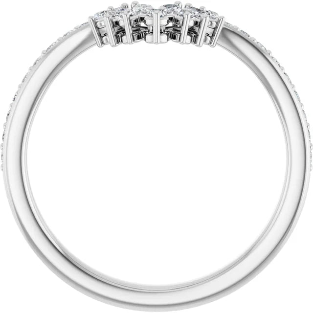 0.30ctw Marquise and Round Lab Grown Diamond Decorative Ring Enhancer Band