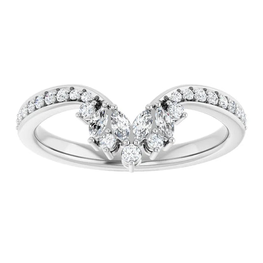 0.30ctw Marquise and Round Lab Grown Diamond Decorative Ring Enhancer Band