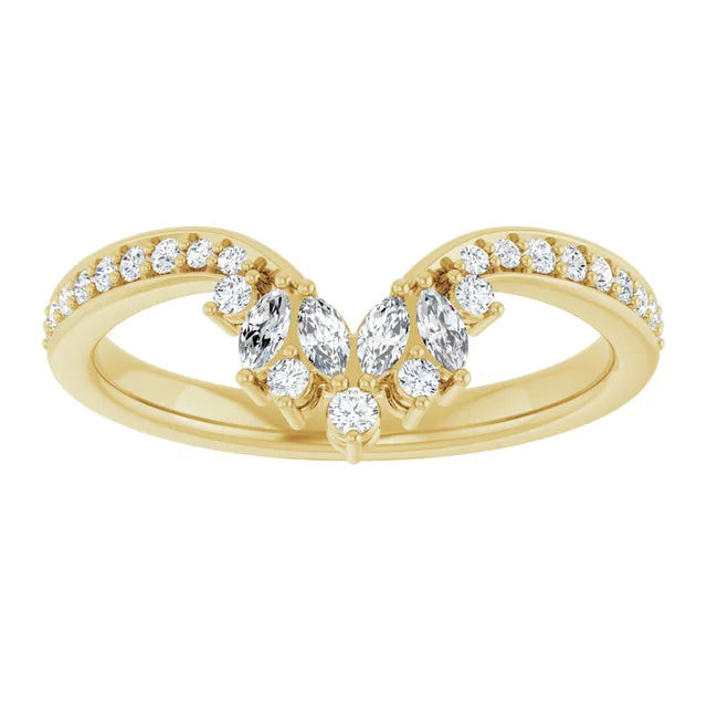 0.30ctw Marquise and Round Lab Grown Diamond Decorative Ring Enhancer Band