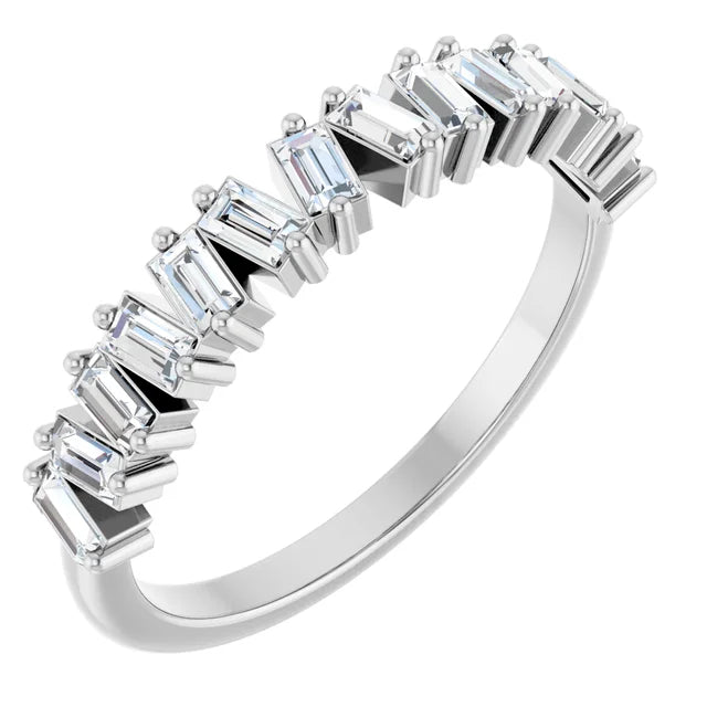 0.55ct Vertical Scatter Baguette Lab Grown Diamond Ring