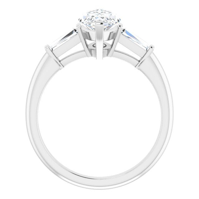 The Cassandra 2.40ctw Marquise and Baguette cut Lab Grown Diamond Trilogy Engagement Ring