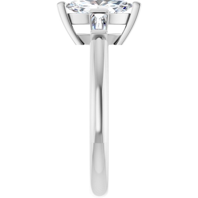 The Cassandra 1.40ctw Marquise and Baguette cut Lab Grown Diamond Trilogy Engagement Ring