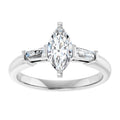 The Cassandra 1.40ctw Marquise and Baguette cut Lab Grown Diamond Trilogy Engagement Ring