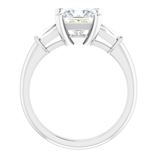 The Cassandra 1.90ctw Princess and Baguette cut Lab Grown Diamond Trilogy Engagement Ring
