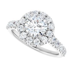 The Matilda 1.80ctw Round cut Lab Grown Diamond Halo Engagement Ring