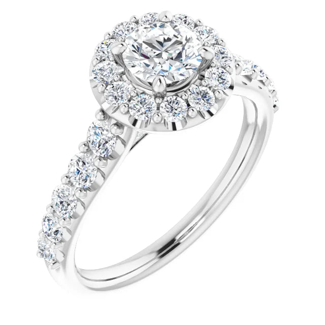 The Matilda 1.27ctw Round cut Lab Grown Diamond Halo Engagement Ring