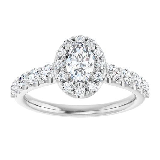 The Matilda 1.27ctw Oval cut Lab Grown Diamond Halo Engagement Ring