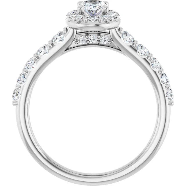 The Matilda 1.27ctw Oval cut Lab Grown Diamond Halo Engagement Ring