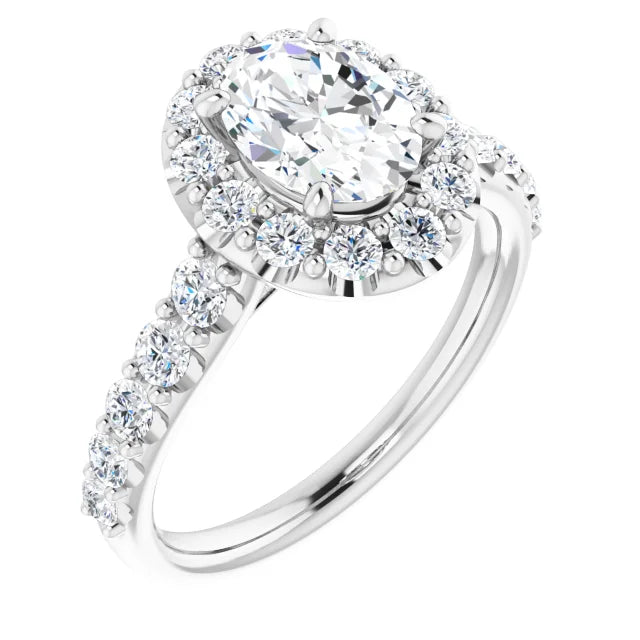 The Matilda 1.80ctw Oval cut Lab Grown Diamond Halo Engagement Ring