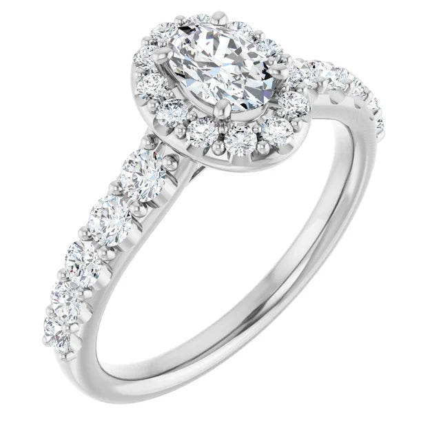 The Matilda 1.27ctw Oval cut Lab Grown Diamond Halo Engagement Ring