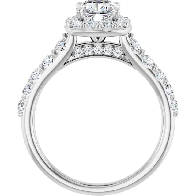 The Matilda 1.80ctw Cushion cut Lab Grown Diamond Halo Engagement Ring