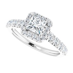 The Matilda 1.27ctw Princess cut Lab Grown Diamond Halo Engagement Ring