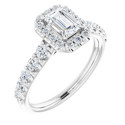 The Matilda 1.27ctw Emerald cut Lab Grown Diamond Halo Engagement Ring