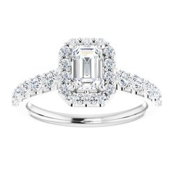 The Matilda 1.27ctw Emerald cut Lab Grown Diamond Halo Engagement Ring