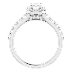 The Matilda 1.27ctw Emerald cut Lab Grown Diamond Halo Engagement Ring