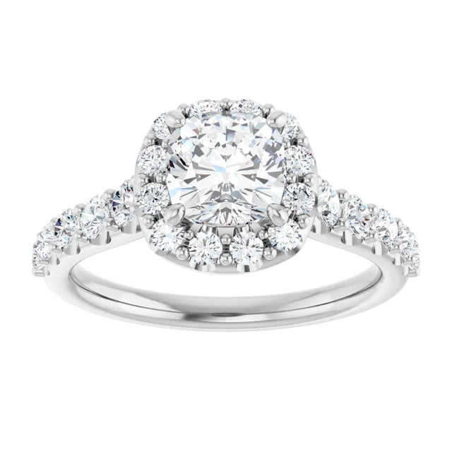 The Matilda 1.80ctw Cushion cut Lab Grown Diamond Halo Engagement Ring