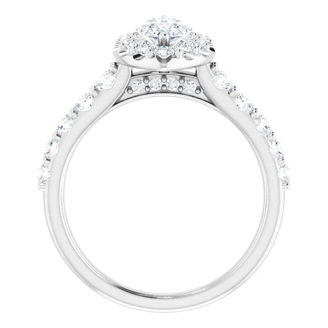 The Matilda 1.80ctw Marquise cut Lab Grown Diamond Halo Engagement Ring