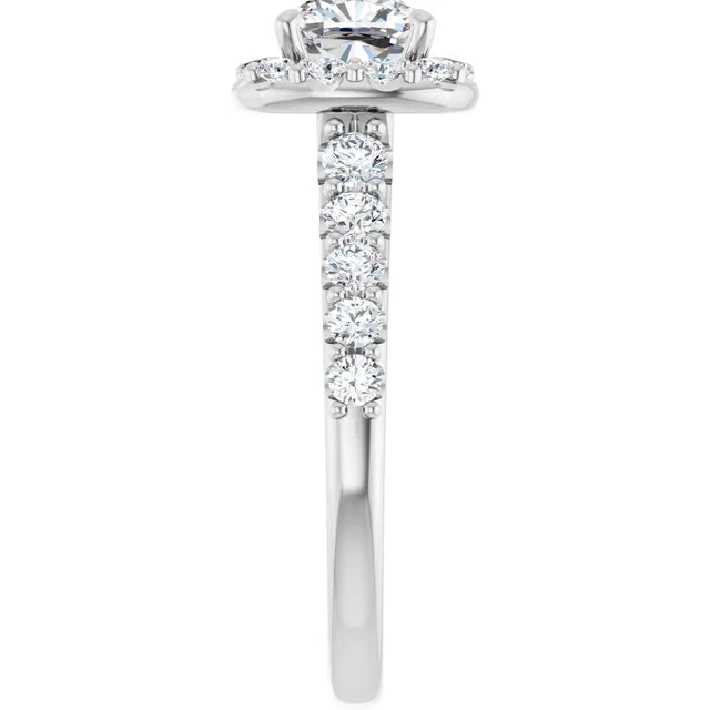 The Matilda 1.80ctw Cushion cut Lab Grown Diamond Halo Engagement Ring