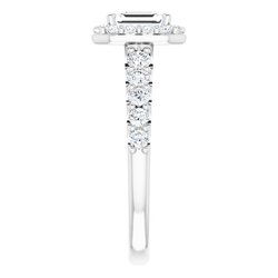 The Matilda 1.27ctw Emerald cut Lab Grown Diamond Halo Engagement Ring