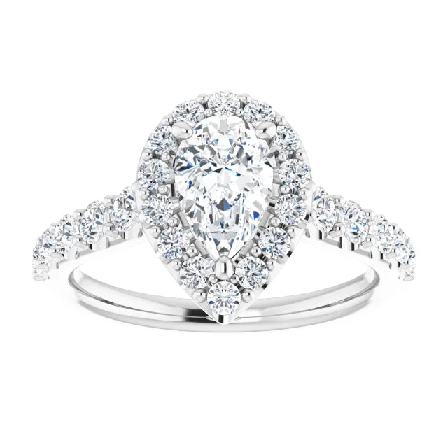 The Matilda 1.80ctw Pear cut Lab Grown Diamond Halo Engagement Ring