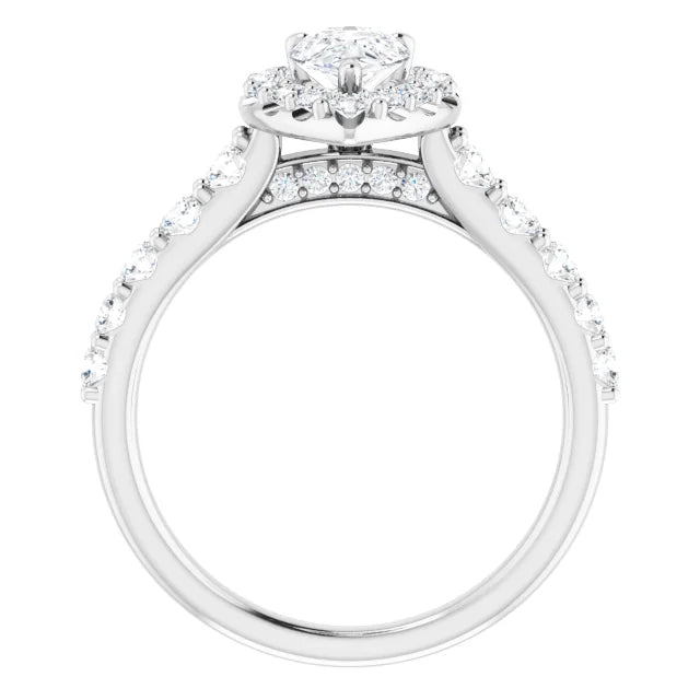 The Matilda 1.80ctw Pear cut Lab Grown Diamond Halo Engagement Ring