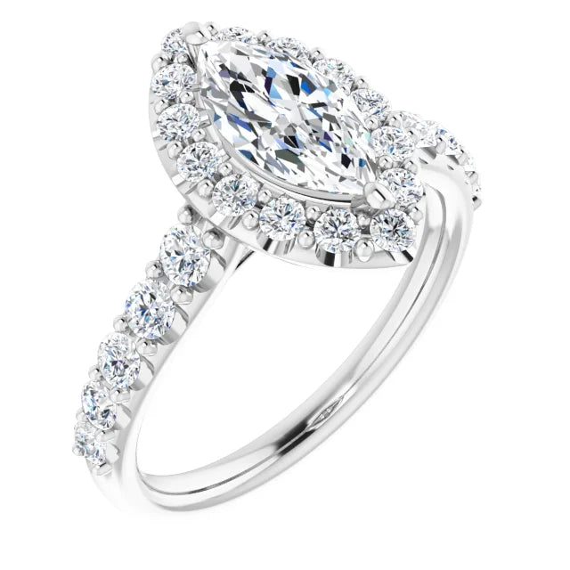 The Matilda 1.80ctw Marquise cut Lab Grown Diamond Halo Engagement Ring