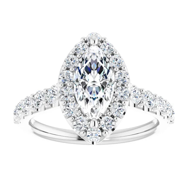 The Matilda 1.80ctw Marquise cut Lab Grown Diamond Halo Engagement Ring