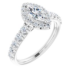 The Matilda 1.27ctw Marquise cut Lab Grown Diamond Halo Engagement Ring