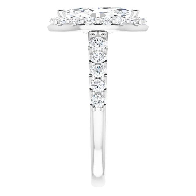 The Matilda 1.80ctw Marquise cut Lab Grown Diamond Halo Engagement Ring