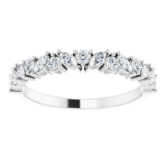 0.50ct Small Marquise and Round Cluster Lab Grown Diamond Ring