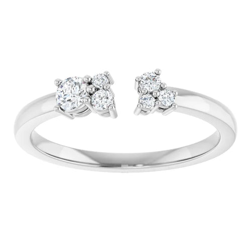 0.20ct Lab Grown Diamond Cluster Open Ring