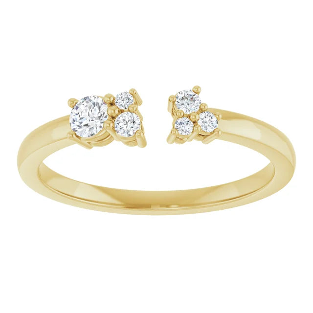 0.20ct Lab Grown Diamond Cluster Open Ring